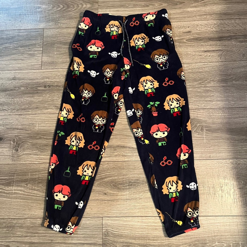 Harry Potter Wizarding World Chibi Fleece Pajama Pants Blue S 4-6 LZ42930BD